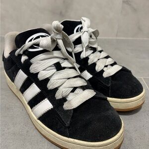 Adidas Classic Black and White Suede Sneakers